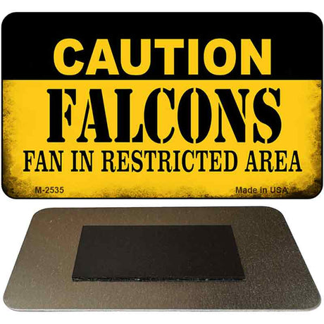 Caution Falcons Fan Area Novelty Metal Magnet M-2535