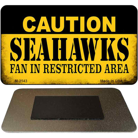 Caution Seahawks Fan Area Novelty Metal Magnet M-2543