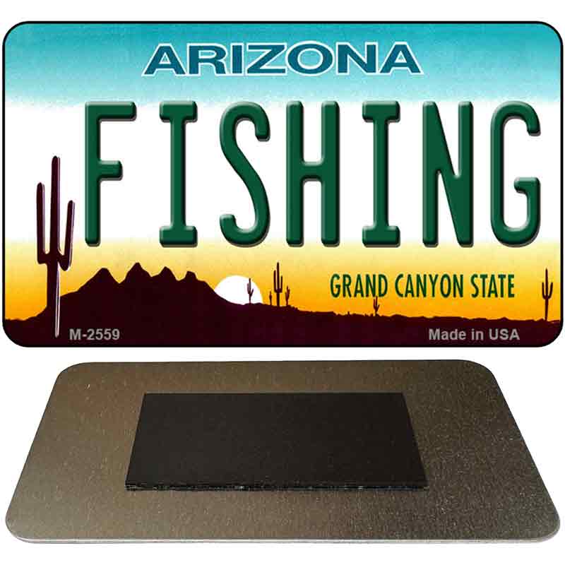 Fishing Arizona State License Plate Tag Magnet M-2559