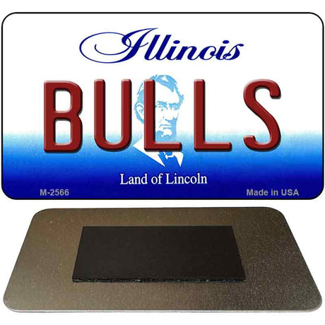 Bulls Illinois State License Plate Tag Magnet M-2566