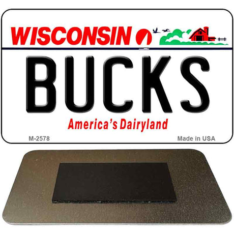 Bucks Wisconsin State License Plate Tag Magnet M-2578