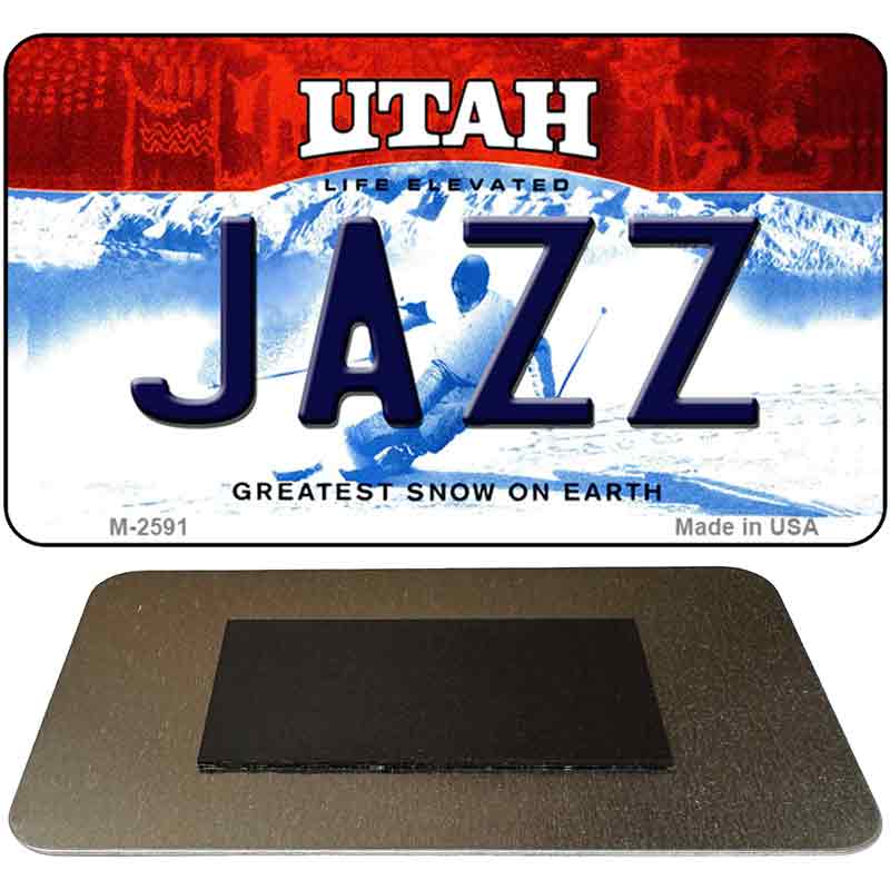 Jazz Utah State License Plate Tag Magnet M-2591