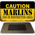 Caution Marlins Fan Area Novelty Metal Magnet M-2634