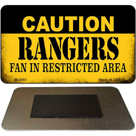 Caution Rangers Fan Area Novelty Metal Magnet M-2661