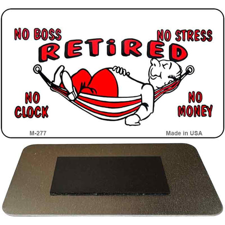 Retired with Hammock Novelty Metal Magnet M-277