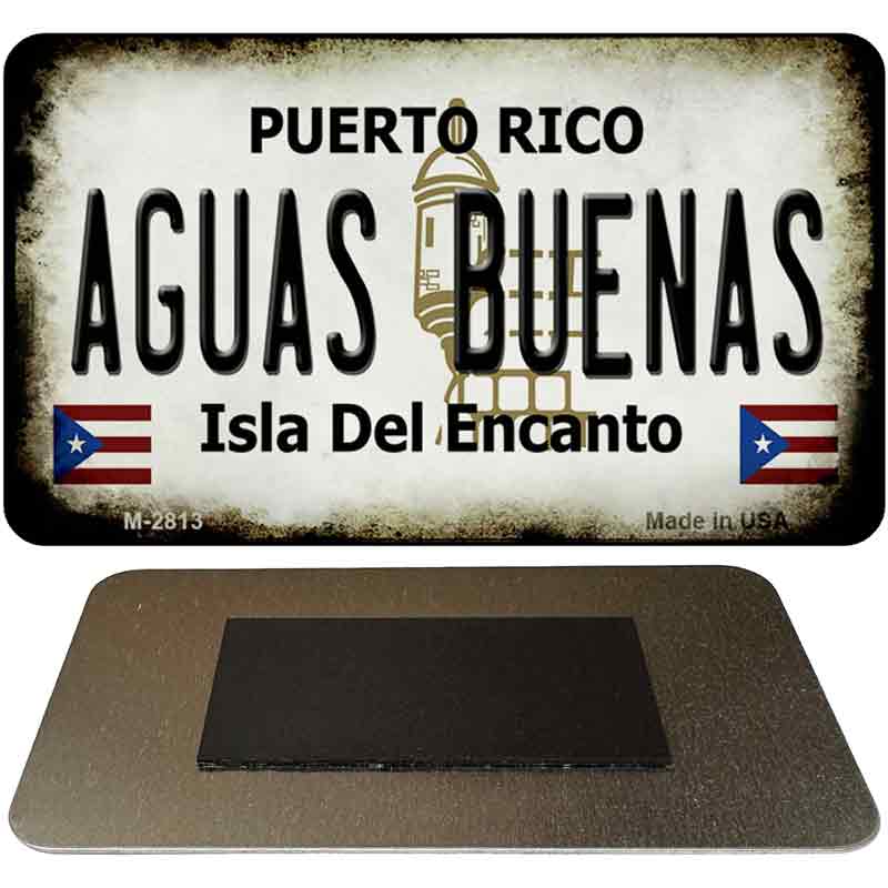 Aguas Buenas Puerto Rico State License Plate Tag Magnet M-2813