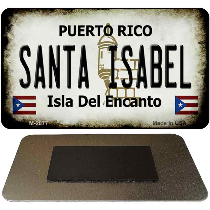 Santa Isabel Puerto Rico State License Plate Tag Magnet M-2877