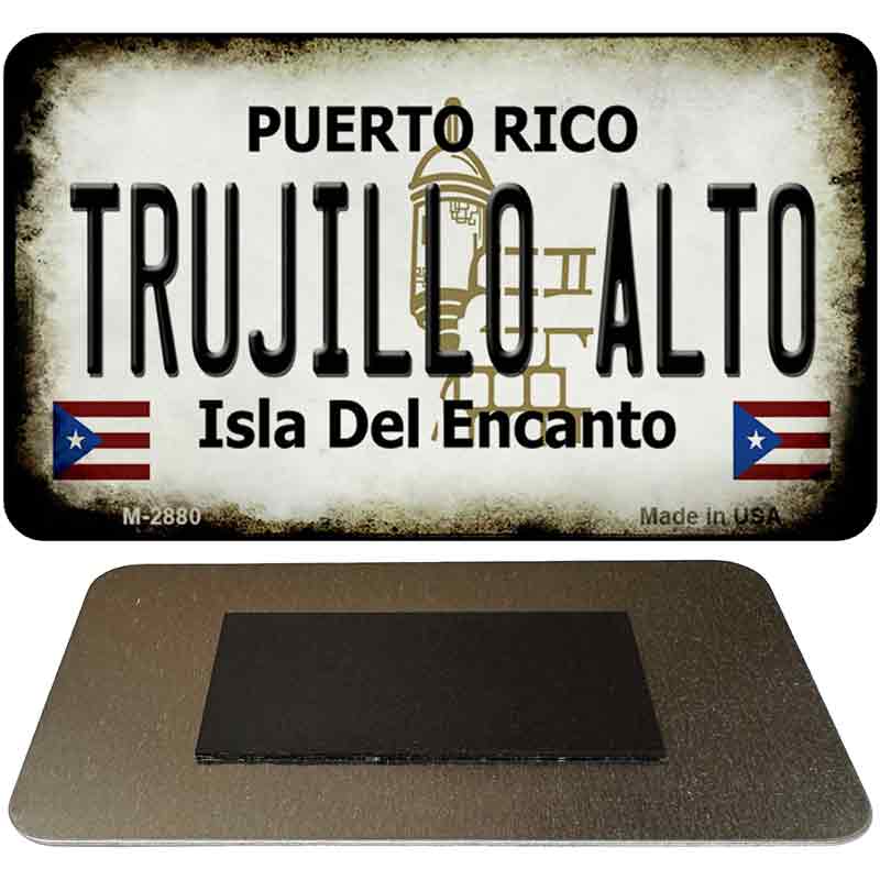 Trujillo Alto Puerto Rico State License Plate Tag Magnet M-2880