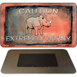 Caution Extremely Horny Novelty Metal Magnet M-302