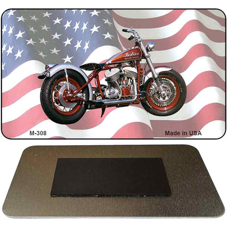 Indian Motorcycle American Flag Novelty Metal Magnet M-308