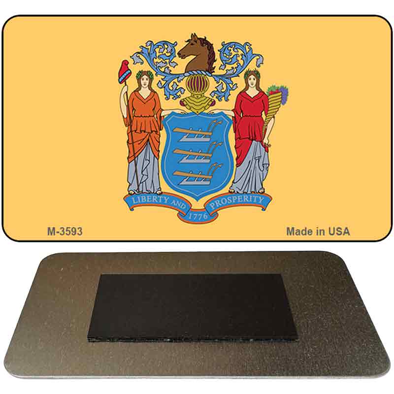 New Jersey State Flag Novelty Metal Magnet M-3593