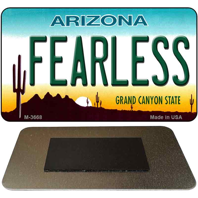 Fearless Arizona State License Plate Tag Magnet M-3668