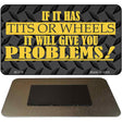 Tits or Wheels Novelty Metal Magnet M-370