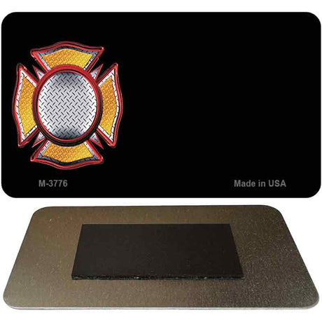 Fire Maltese Cross Offset Novelty Metal Magnet M-3776