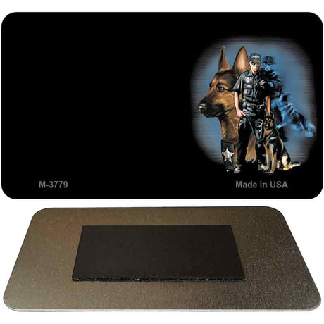 Police Dog Offset Novelty Metal Magnet M-3779