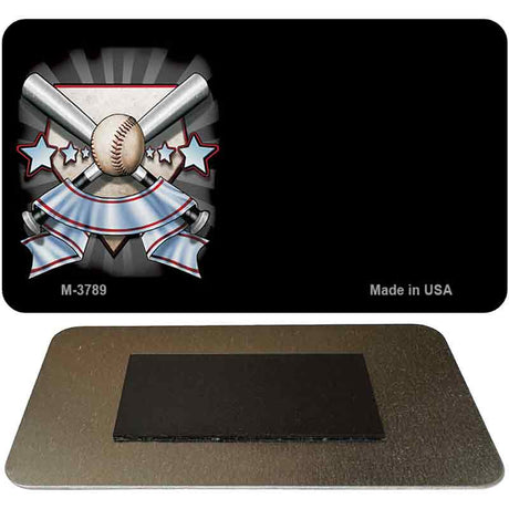 Baseball Banner Offset Novelty Metal Magnet M-3789