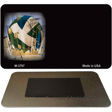 Volleyball Offset Novelty Metal Magnet M-3797