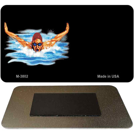 Male Swimmer Offset Novelty Metal Magnet M-3802