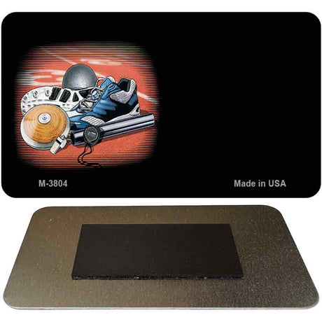 Track and Field Offset Novelty Metal Magnet M-3804