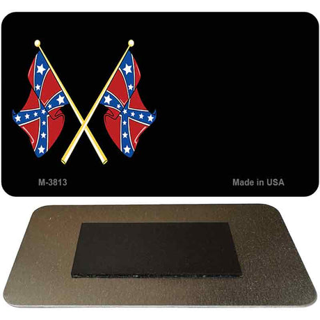 Crossed Rebel Flags Offset Novelty Metal Magnet M-3813