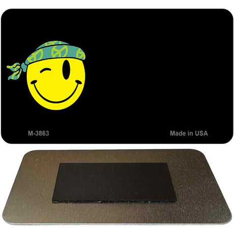 Peace Smiley Offset Novelty Metal Magnet M-3863