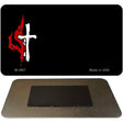 Cross and Flame Offset Novelty Metal Magnet M-3867