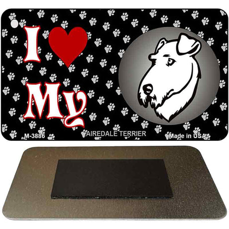 I Love My Airdale Terrier Novelty Metal Magnet M-3886