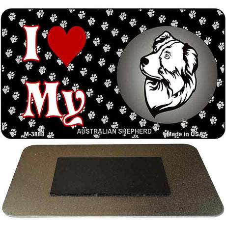 I Love My Australian Shepherd Novelty Metal Magnet M-3888