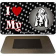 I Love My Basset Hound Novelty Metal Magnet M-3889