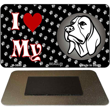 I Love My Beagle Novelty Metal Magnet M-3890