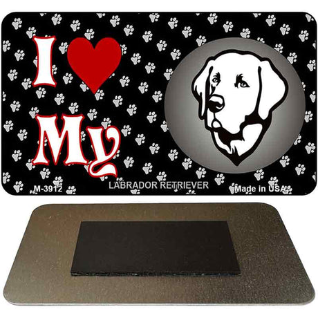 I Love My Labrador Retriever Novelty Metal Magnet M-3912