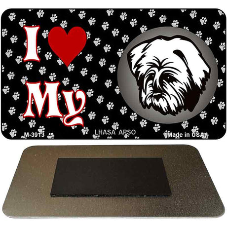 I Love My Lhasa Apso Novelty Metal Magnet M-3913