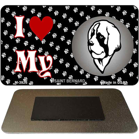 I Love My Saint Bernard Novelty Metal Magnet M-3926