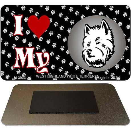 I Love My West Highland White Terrier Novelty Metal Magnet M-3933