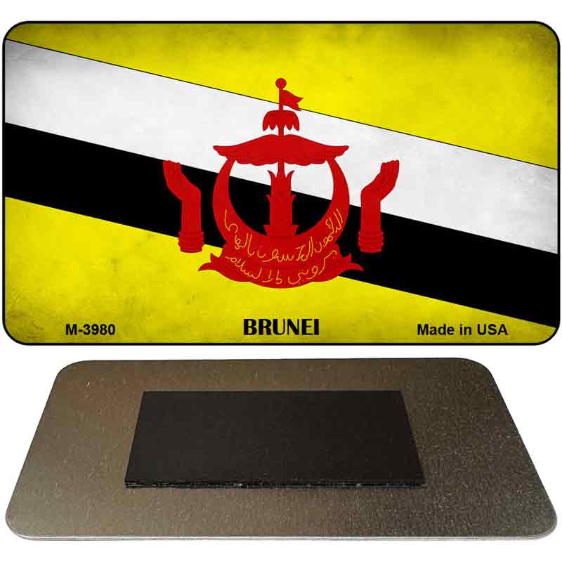 Brunei Flag Novelty Metal Magnet M-3980