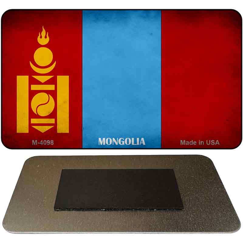 Mongolia Flag Novelty Metal Magnet M-4098