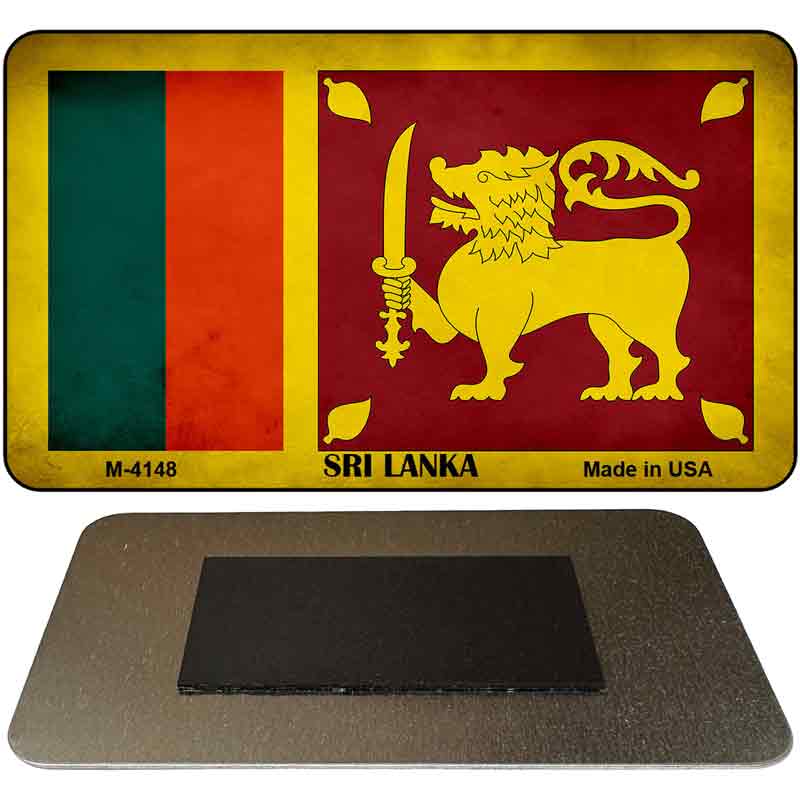 Sri Lanka Flag Novelty Metal Magnet M-4148