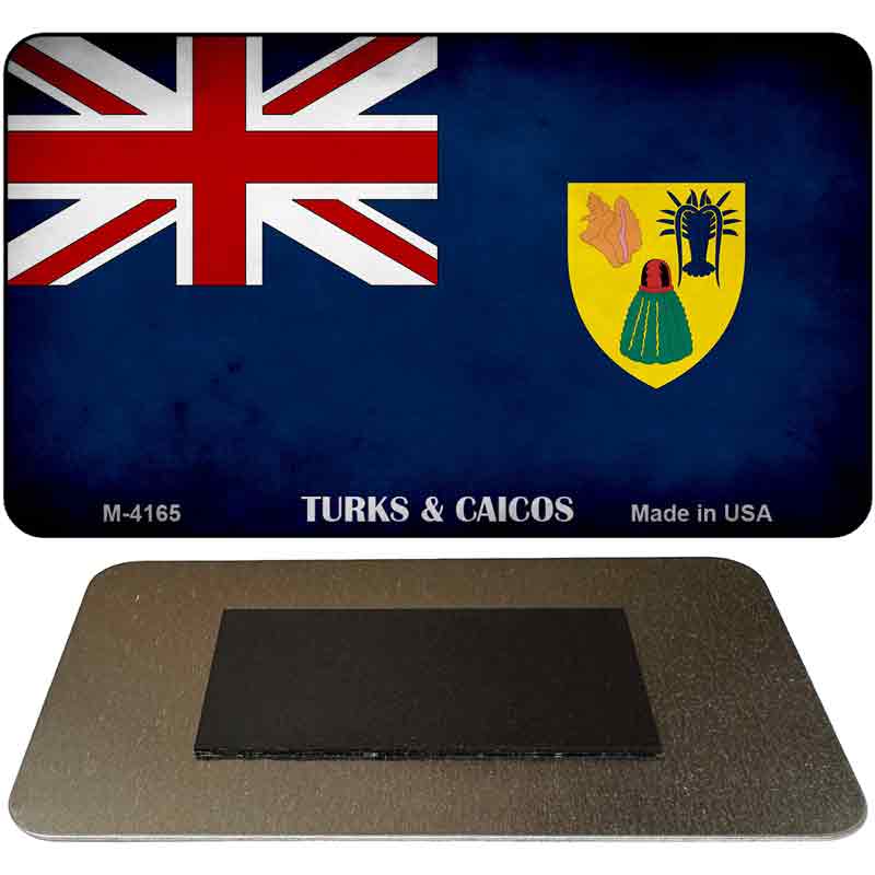 Turks and Caicos Flag Novelty Metal Magnet M-4165