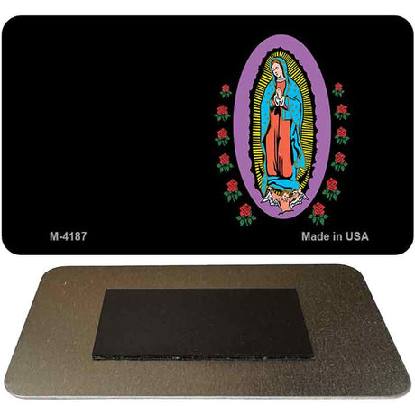 Virgin Mary Black Offset Novelty Metal Magnet M-4187