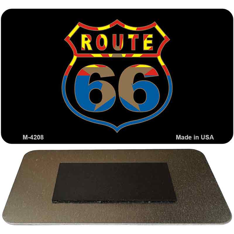 AZ Flag With Route 66 Shield Novelty Metal Magnet M-4208