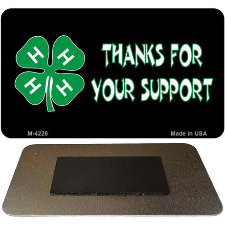 Thanks For Your Support 4-H Novelty Metal Magnet M-4226