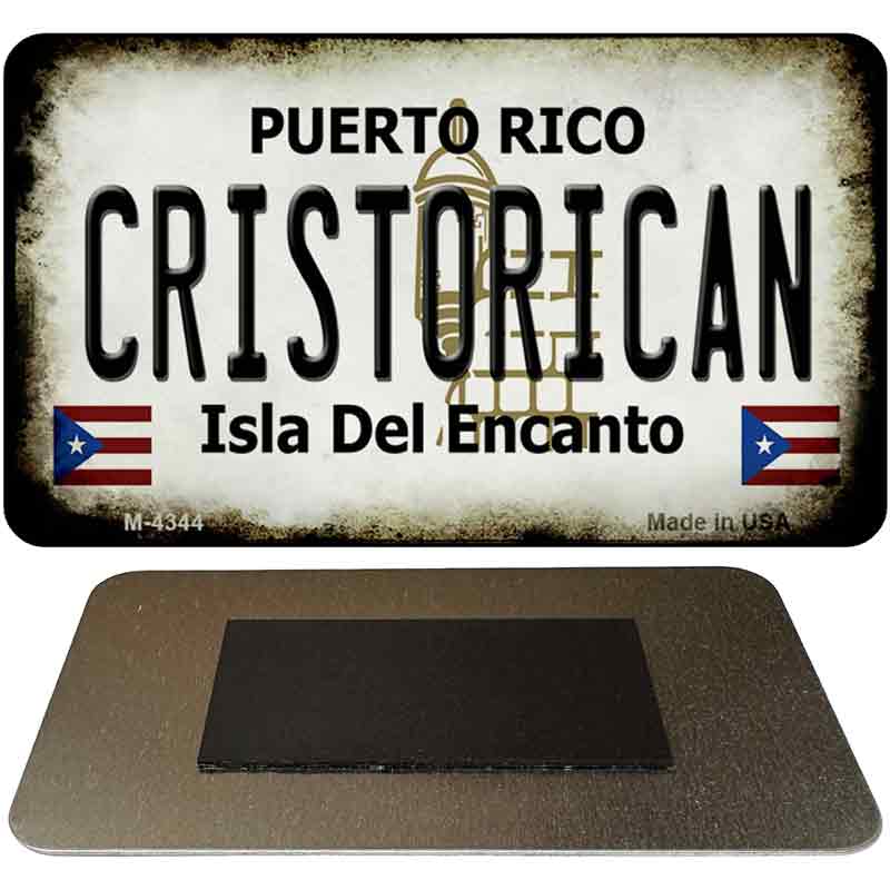 Cristorican Puerto Rico State License Plate Tag Magnet M-4344