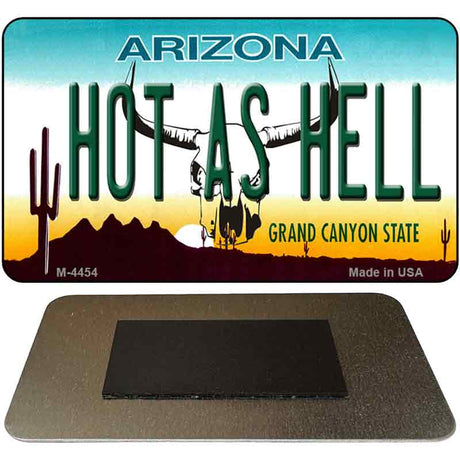 Hot As Hell (Skull) Arizona State License Plate Tag Magnet M-4454