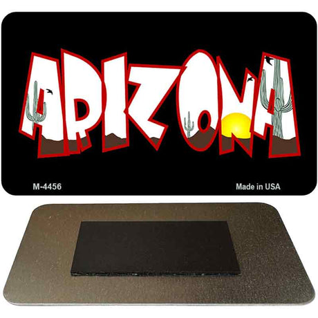 Arizona Black Novelty Metal Magnet M-4456