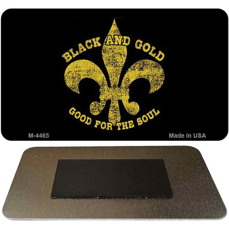 Fleur De Lis Black Gold Novelty Metal Magnet M-4465