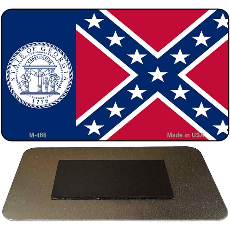 Georgia Confederate State Flag Novelty Metal Magnet M-466