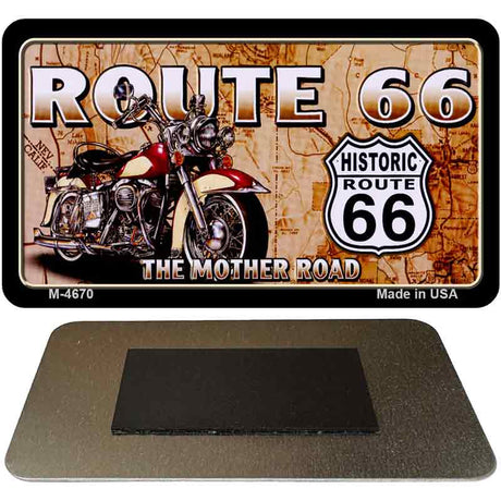 Route 66 Mother Road Motorcycle Novelty Metal Magnet M-4670