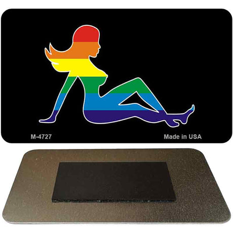 Mudflap Lady Rainbow Novelty Metal Magnet M-4727