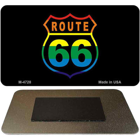 Route 66 On Rainbow Novelty Metal Magnet M-4728