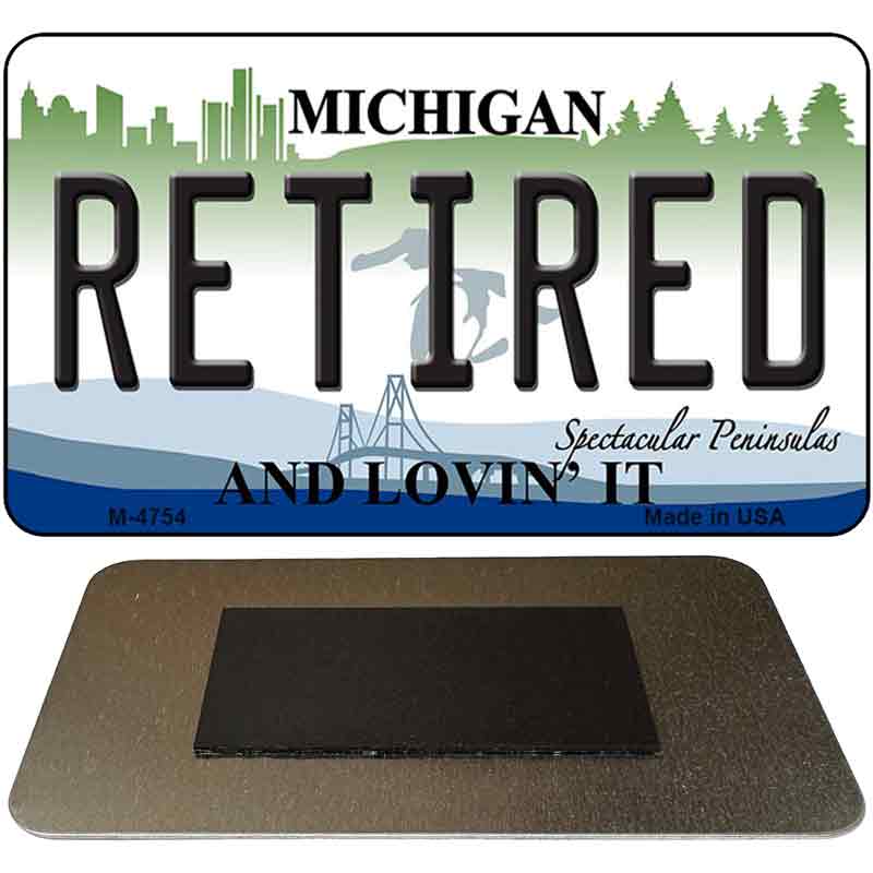 Retired Michigan State License Plate Tag Novelty Magnet M-4754